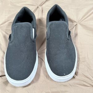 adidas Black Slip-On Canvas Sneakers with White Sole